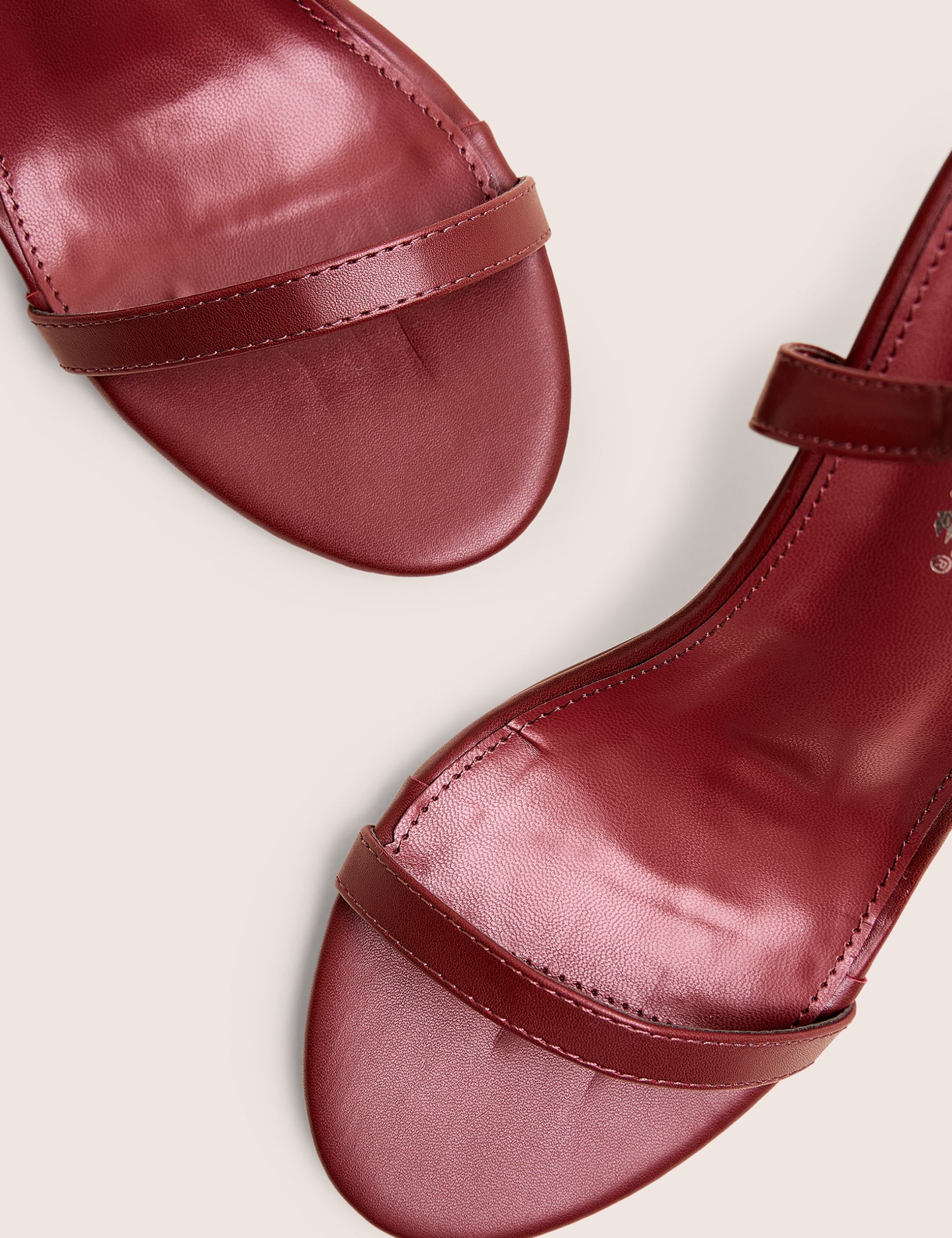 Barely Wide Fit Burgundy Pu Round Toe Slingback Stiletto Heels - Image 4