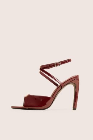 Caught on Wine Peep Toe Curved High Heel