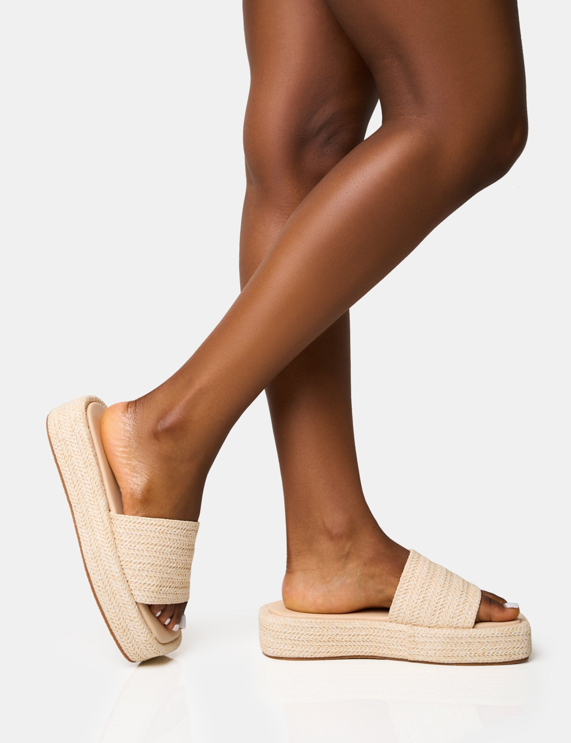 Eclipse Natural Raffia Platform Sandals - Image 2