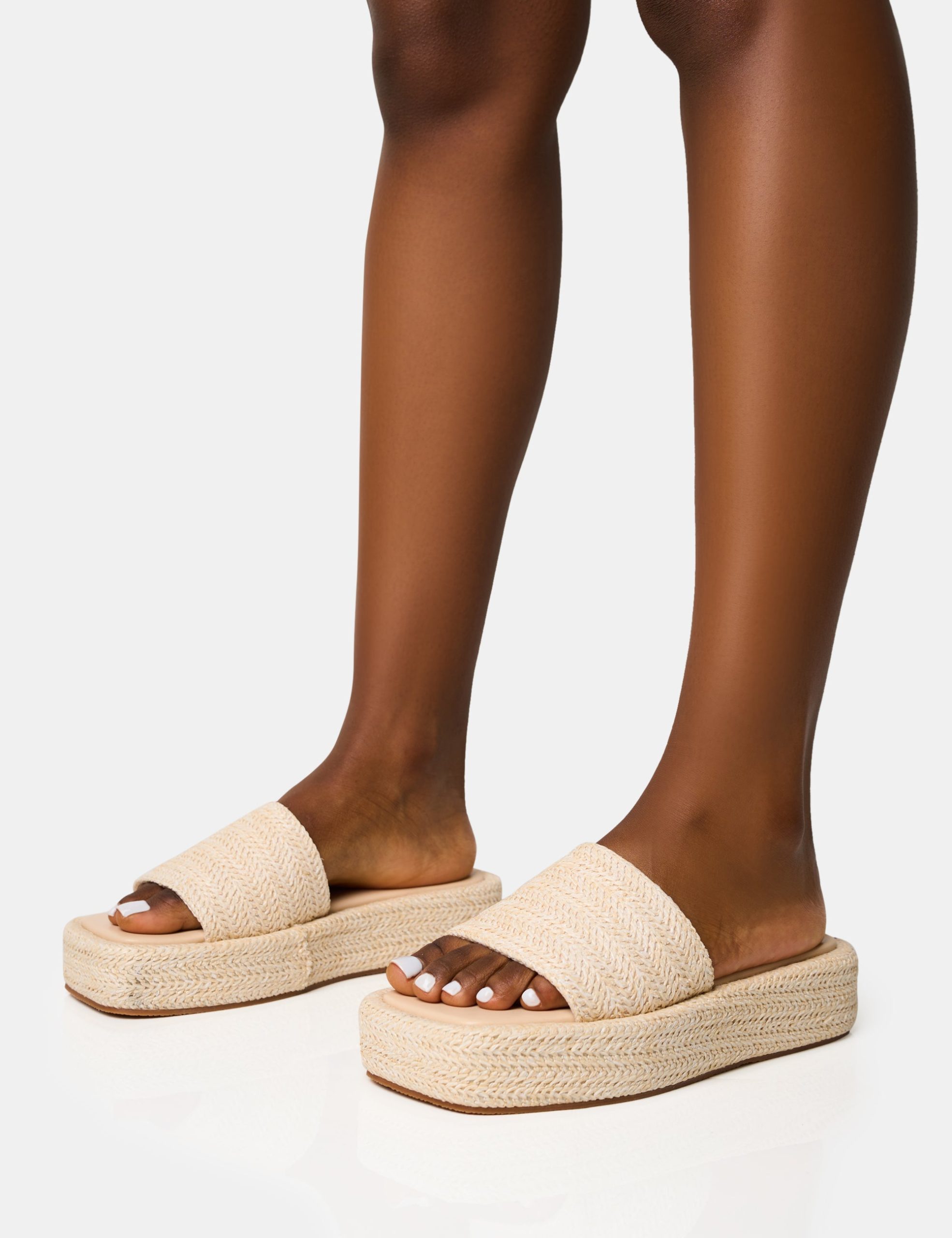Eclipse Natural Raffia Platform Sandals - Image 3