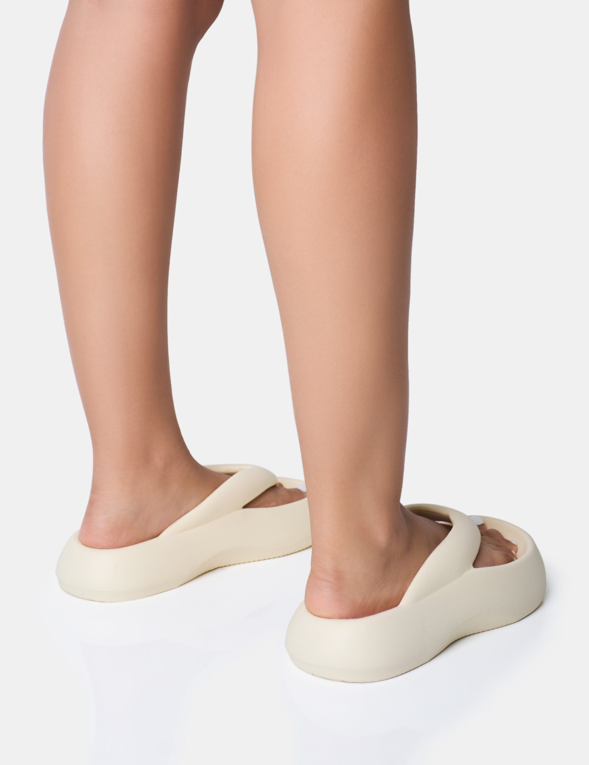 Guilty Cream Chunky Toe Post Slider Sandals - Image 3
