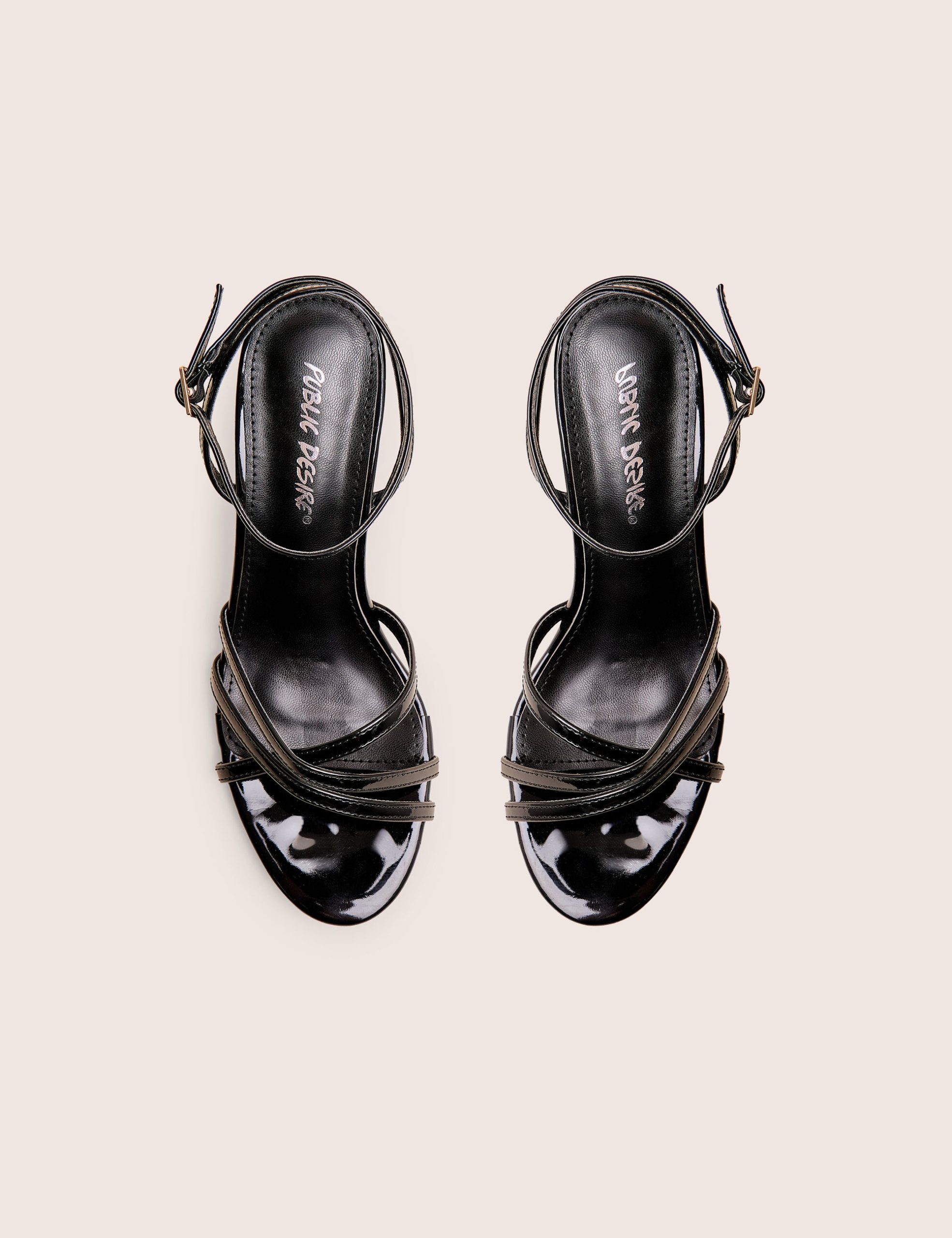 Juliette Black Minimal Strap Detail Kitten Heels - Image 2