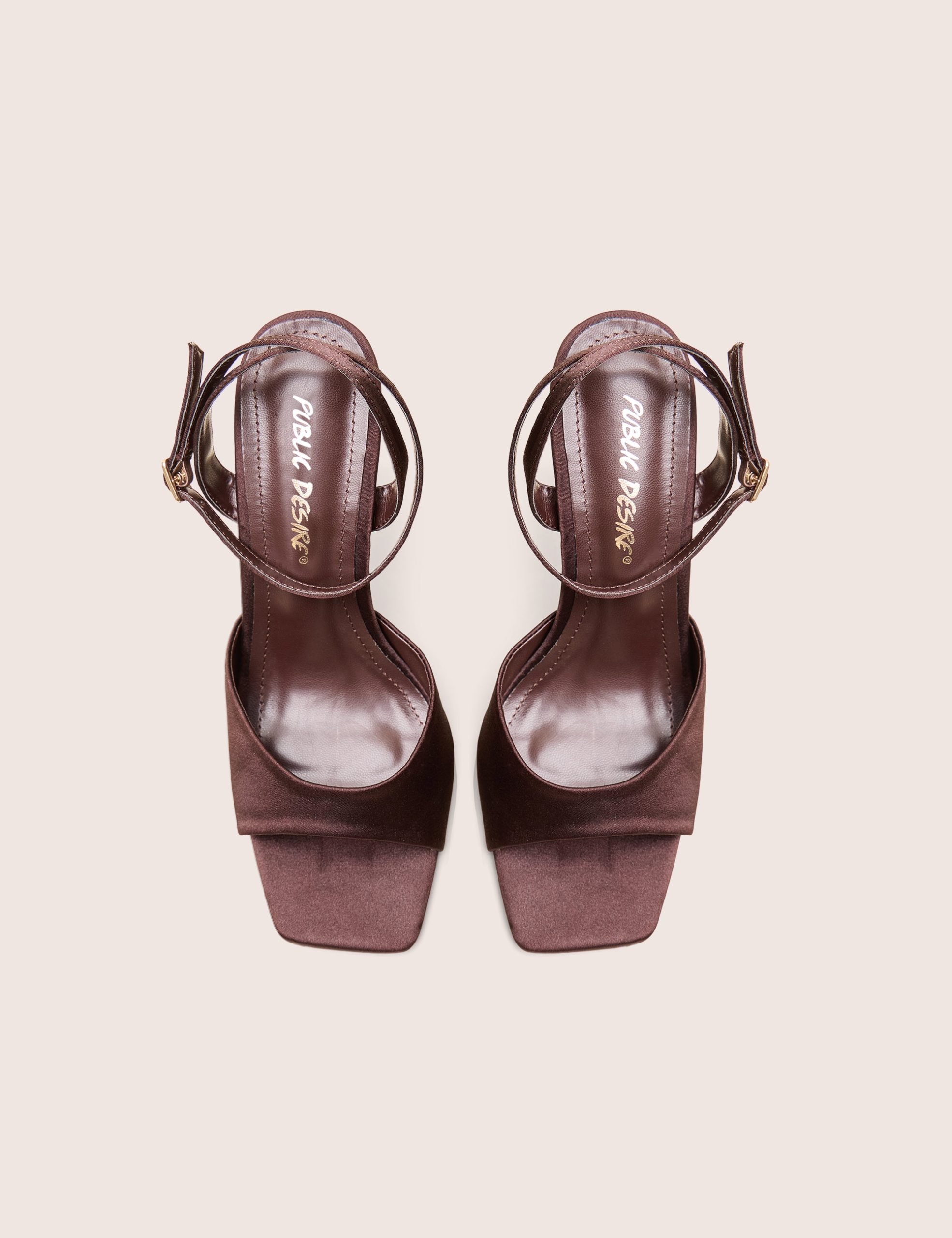 June Brown Ankle Strap Peep Toe Heels - Image 2