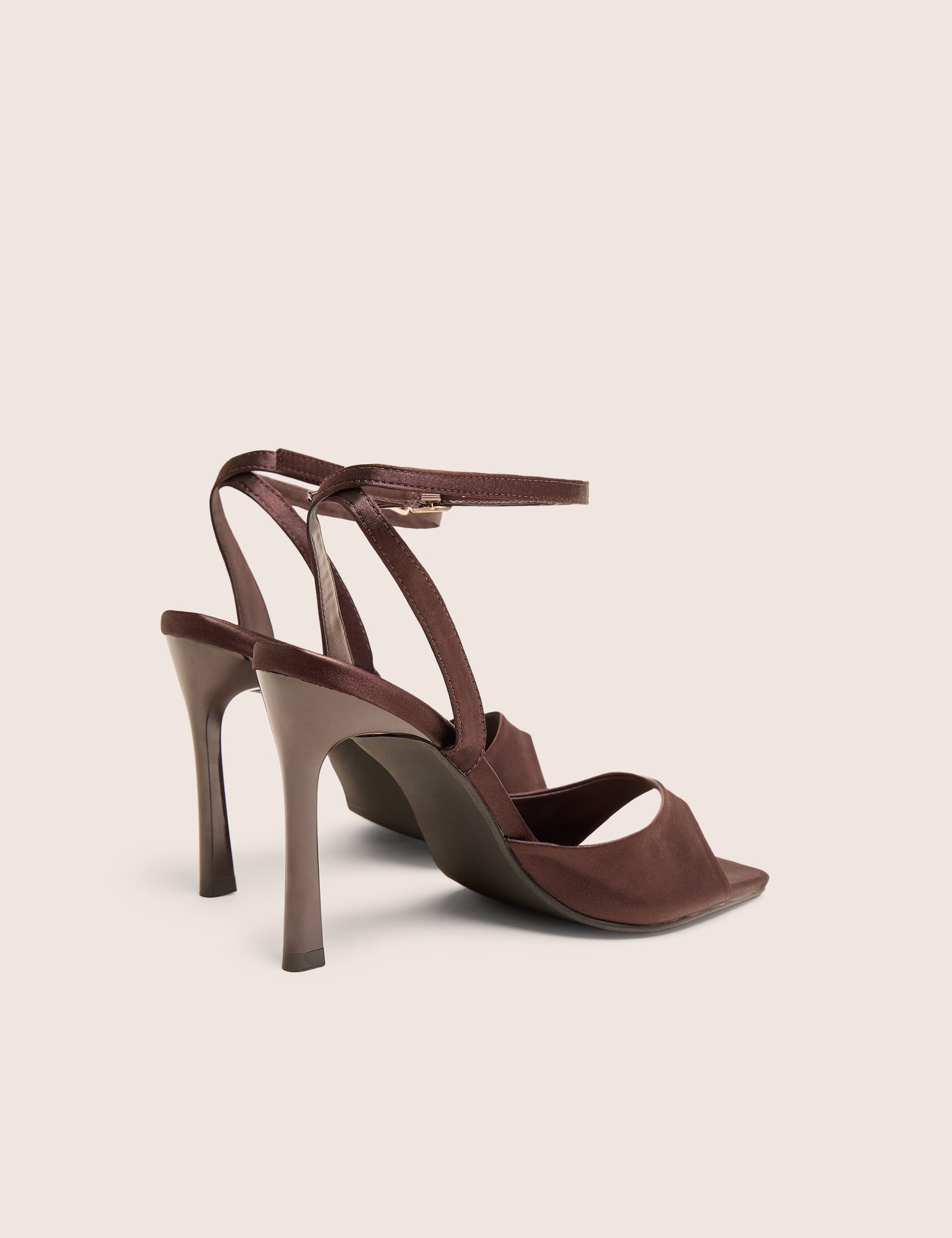 June Brown Ankle Strap Peep Toe Heels - Image 3