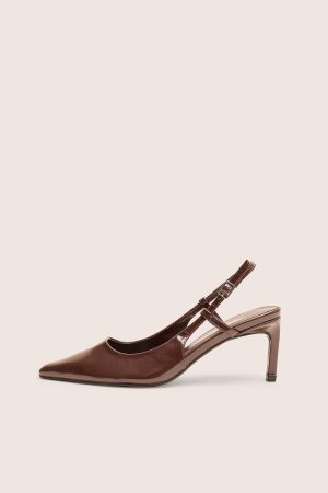 Salsa Chocolate Sling Back Pointed Toe Heels