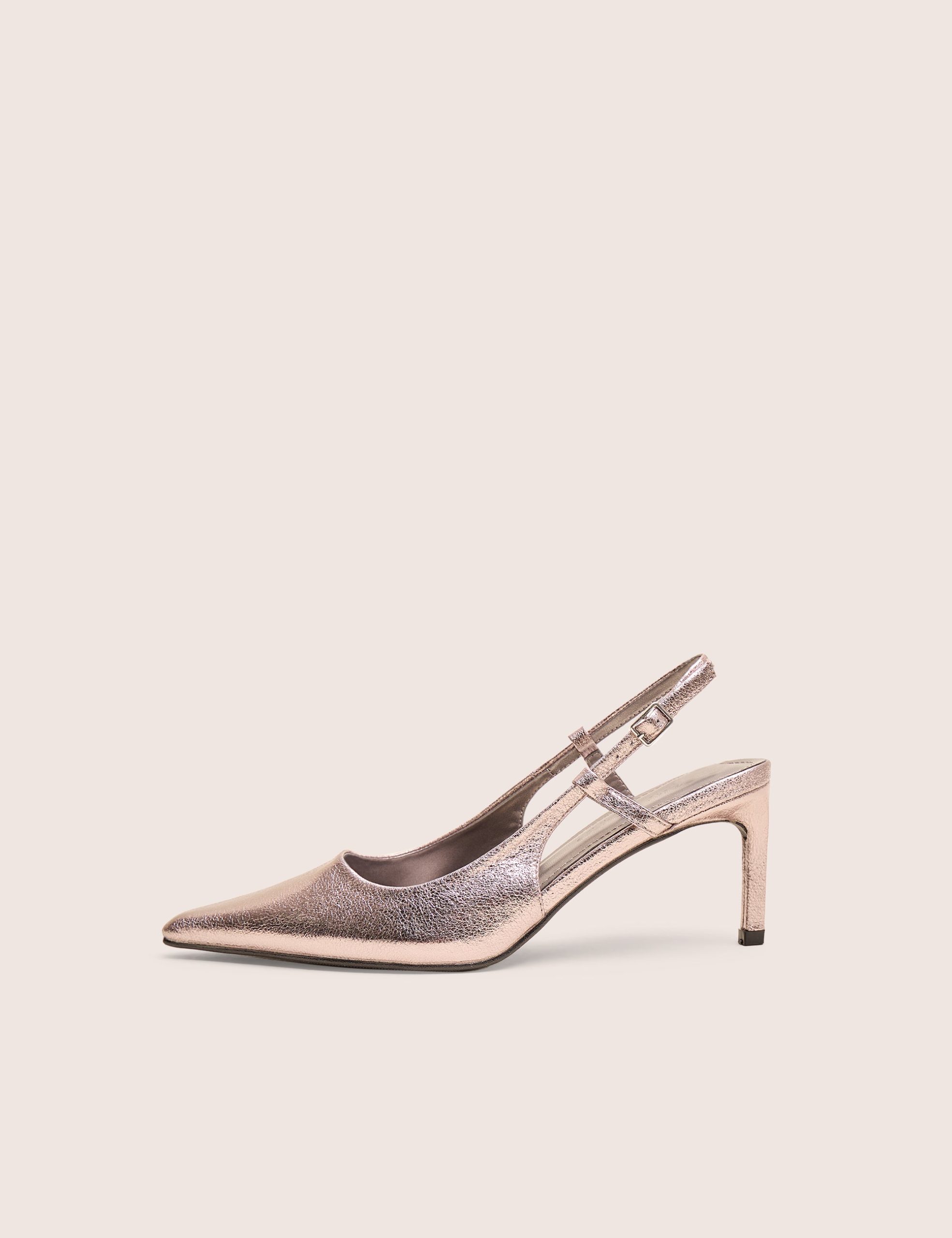 Salsa Cracked Pewter Sling Back Pointed Toe Heels