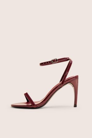 Selene Burgundy Patent Curved Heels Barely There