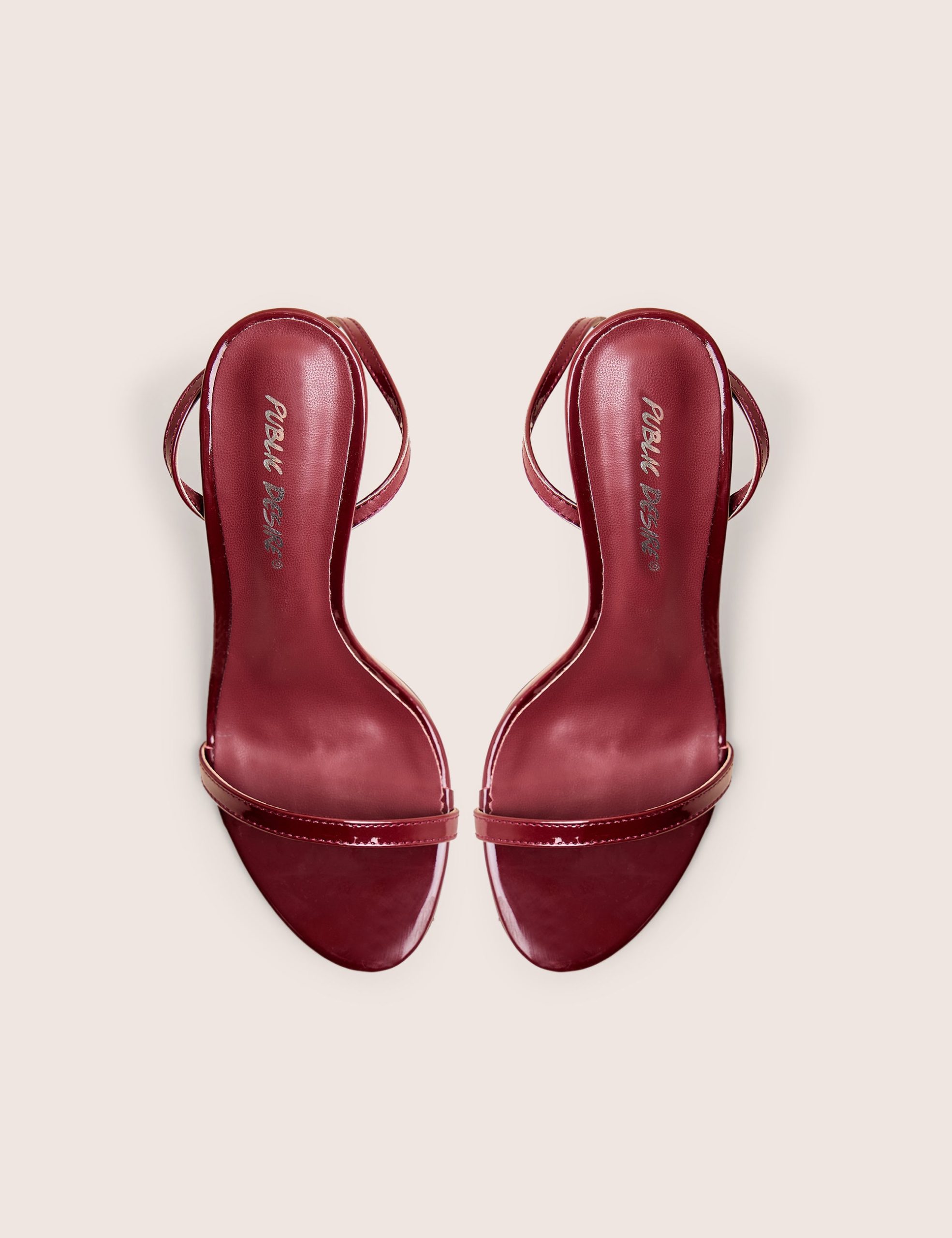 Selene Burgundy Patent Curved Heels Barely There - Image 3