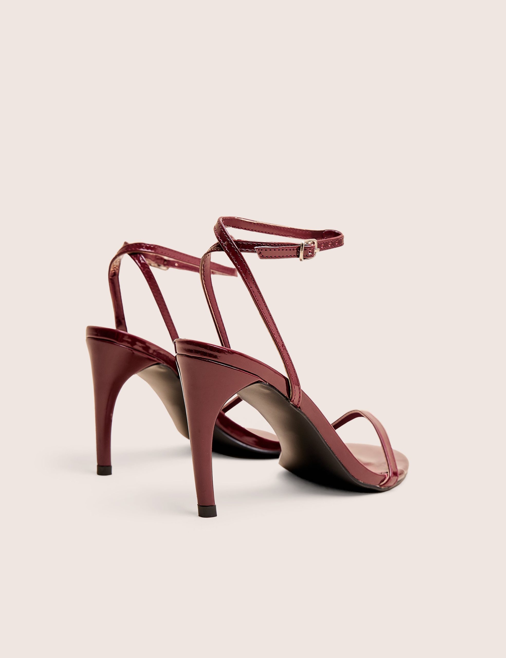 Selene Burgundy Patent Curved Heels Barely There - Image 4