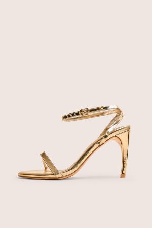 Selene Gold Curved Heels Barely There