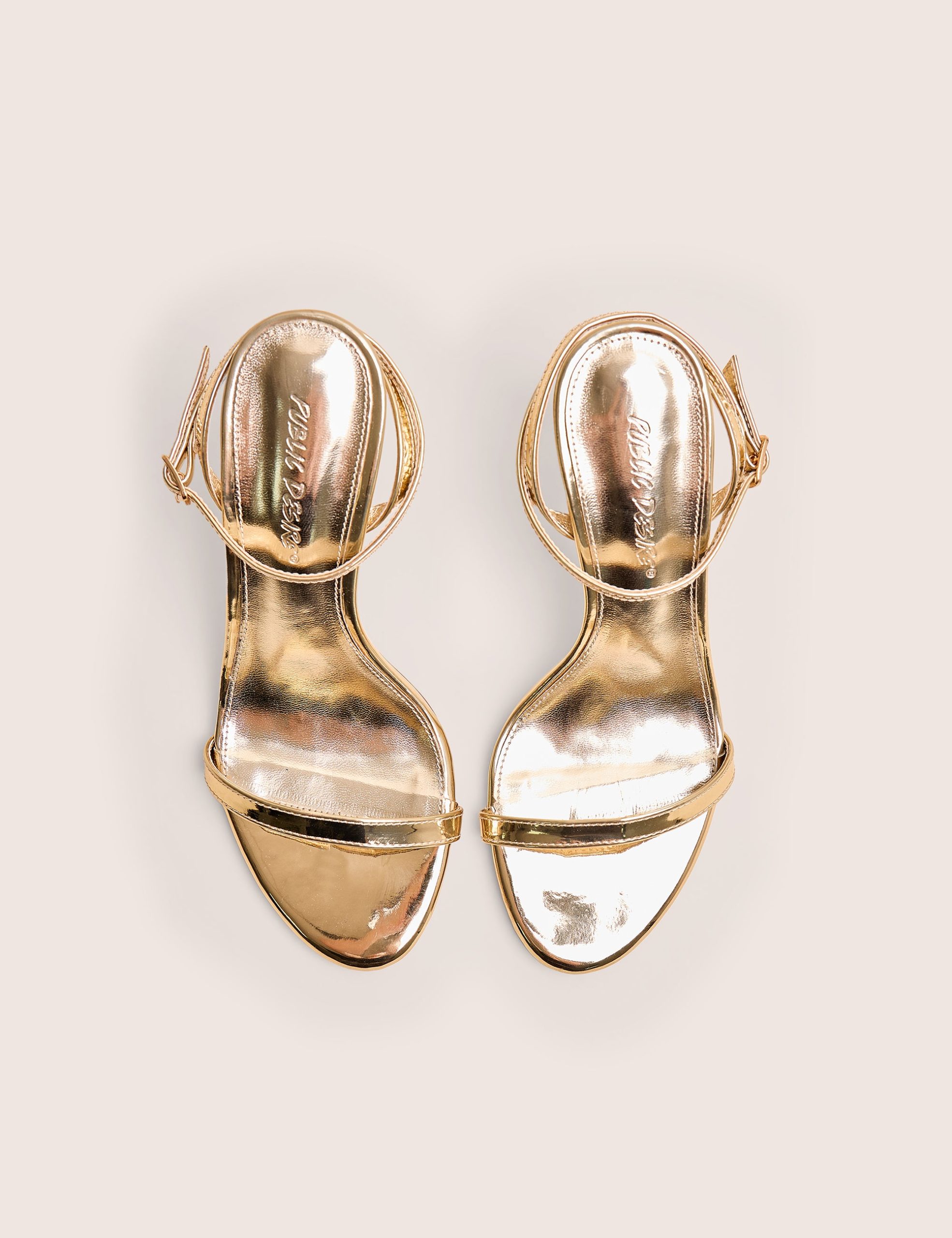 Selene Gold Curved Heels Barely There - Image 5