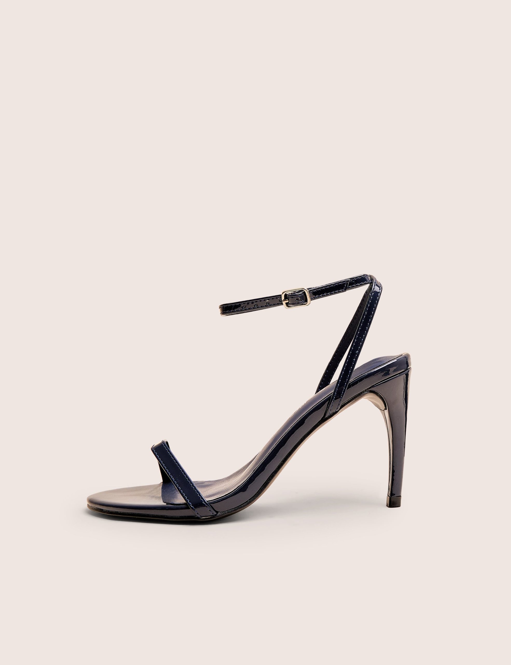 Selene Navy Patent Curved Heels Barely There