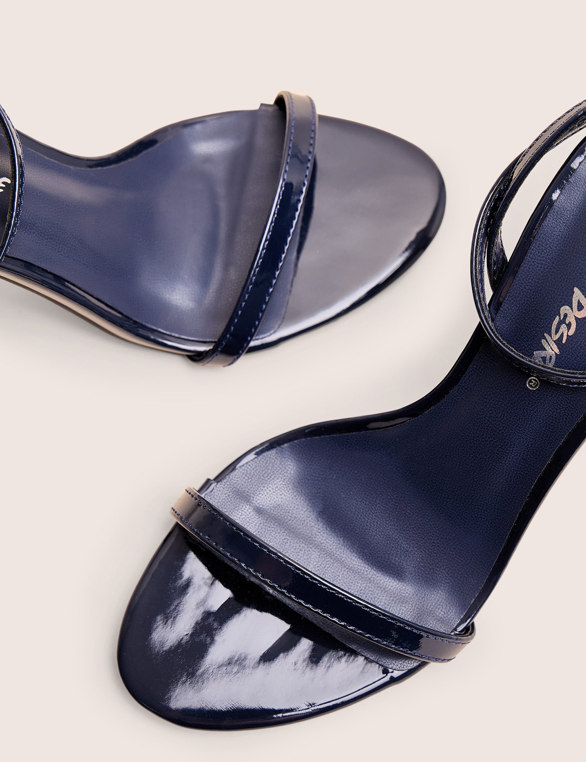 Selene Navy Patent Curved Heels Barely There - Image 5